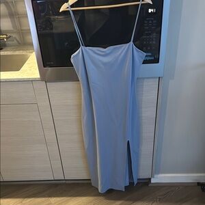 Lovers + Friends Blue Spaghetti Strap Slip Midi Dress